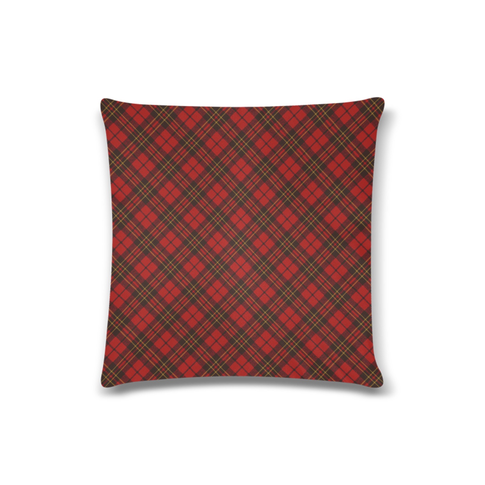 Red tartan plaid winter Christmas pattern holidays Custom Zippered Pillow Case 16"x16"(Twin Sides)