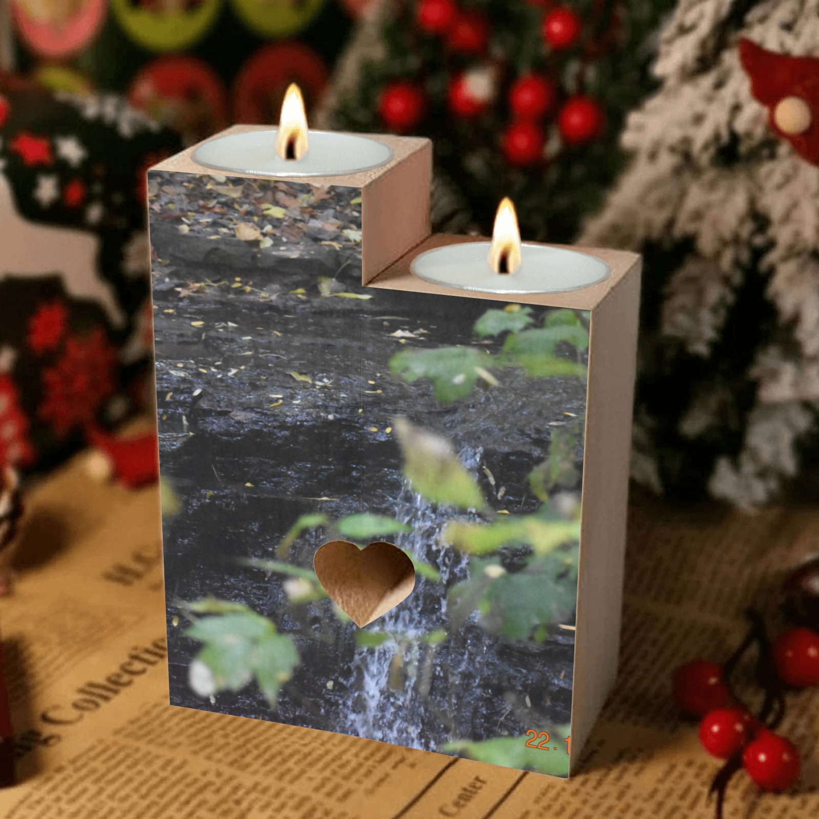 The Unseen Stream Wooden Candle Holder (Without Candle)