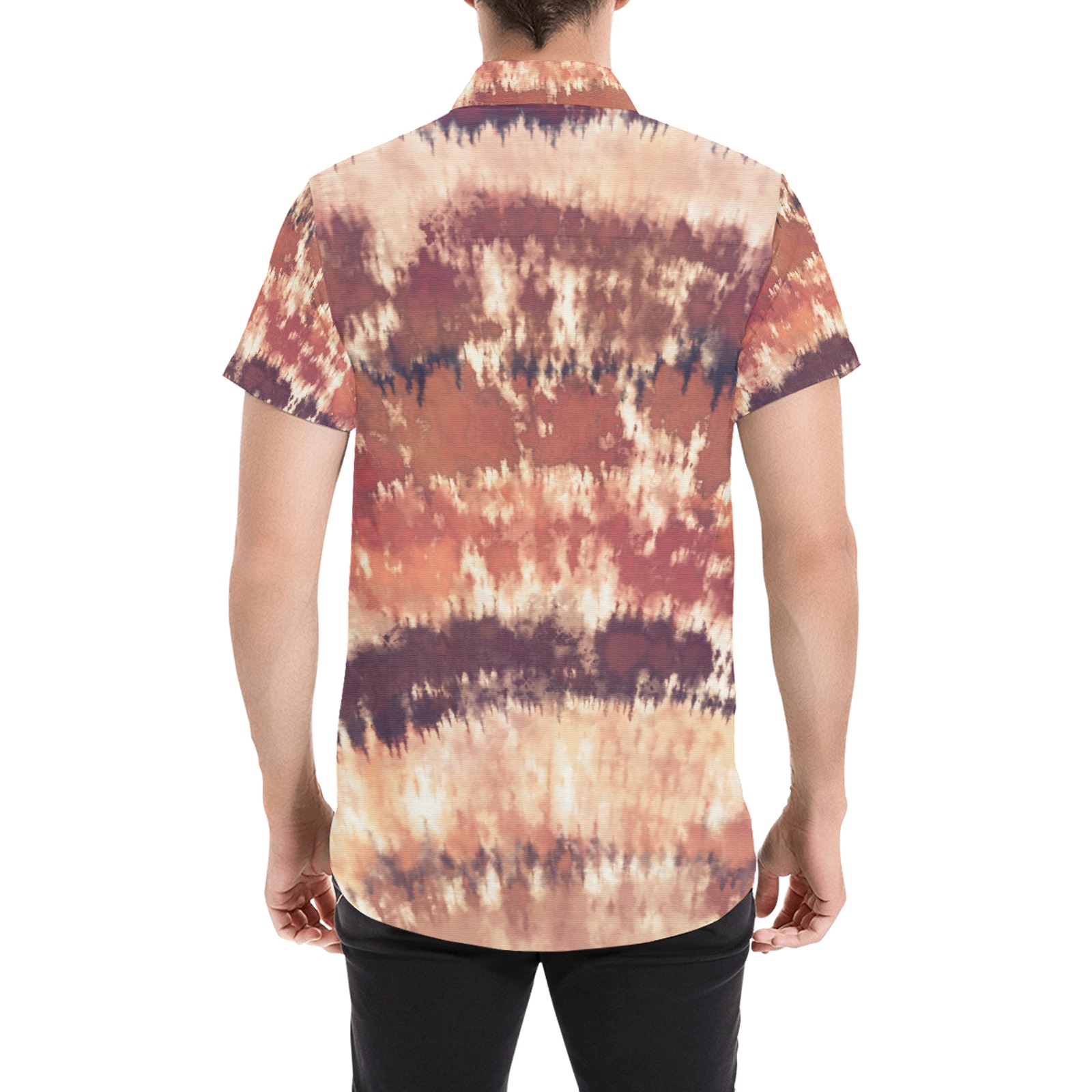 Rainbow, tie dye, earth tones Men's All Over Print Short Sleeve Shirt (Model T53)