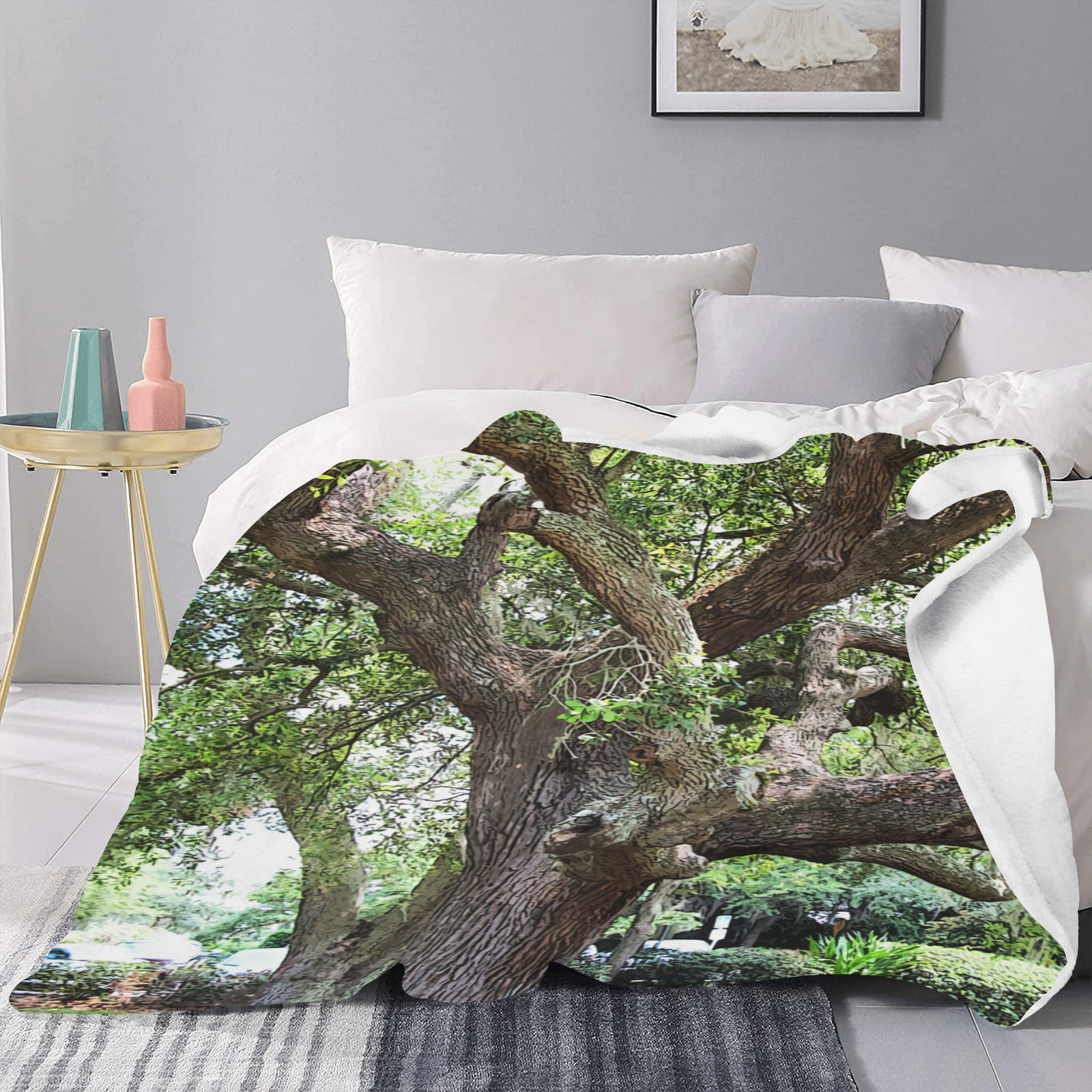 Oak Tree In The Park 7659 Stinson Park Jacksonville Florida Ultra-Soft Micro Fleece Blanket 30"x40" (Thick)