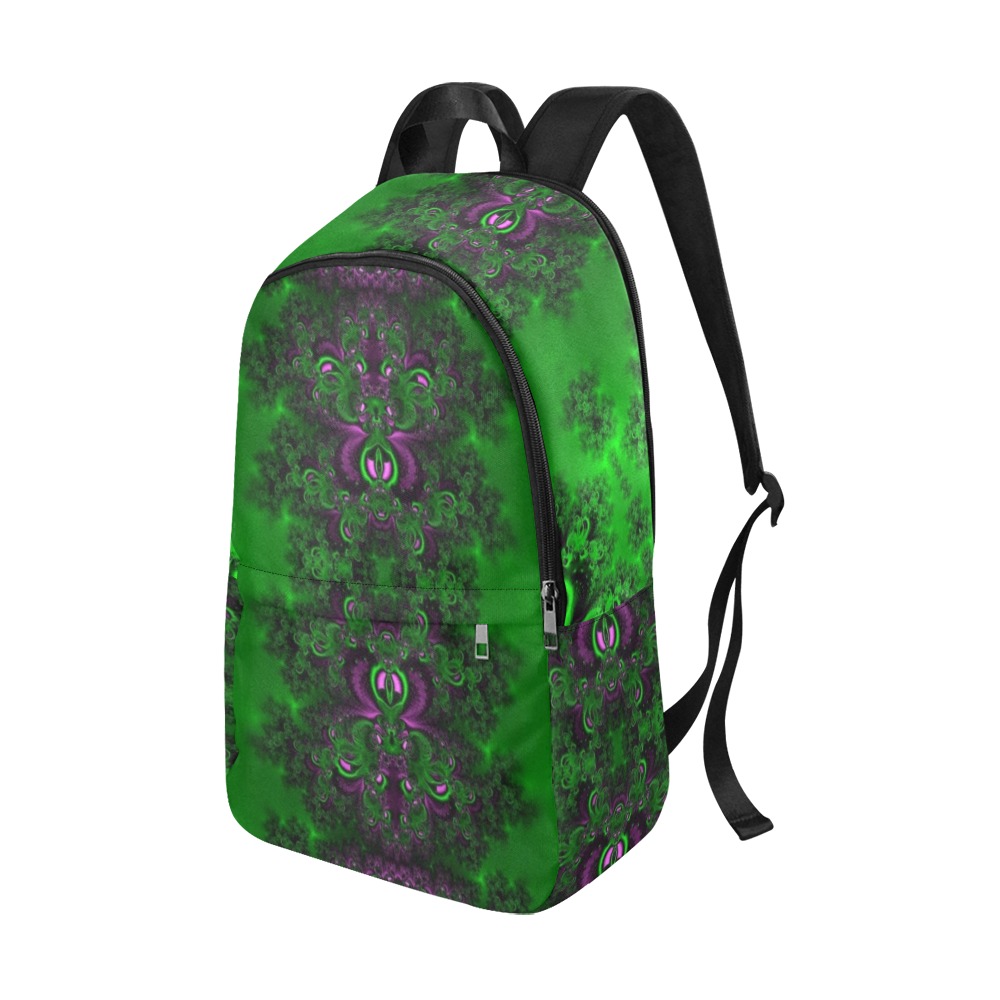 Early Summer Green Frost Fractal Fabric Backpack for Adult (Model 1659)