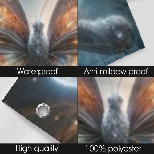 Steel Gray Butterfly Shower Curtain Shower Curtain 60"x72"