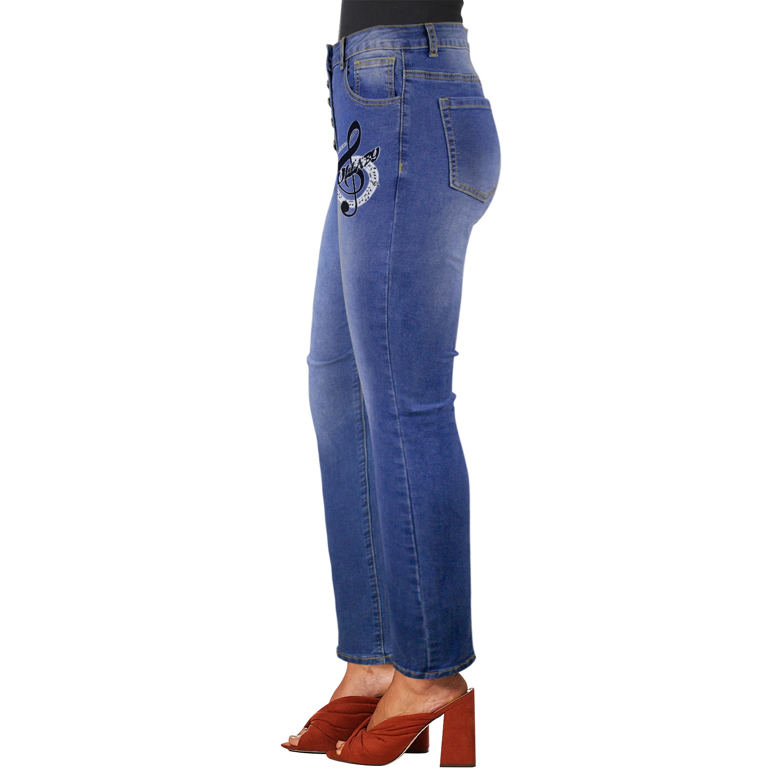 Lullaby Jeans Women's Jeans (Front Printing) (Model L75)