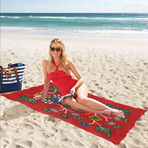 miskwa floral Beach Towel 32"x 71"