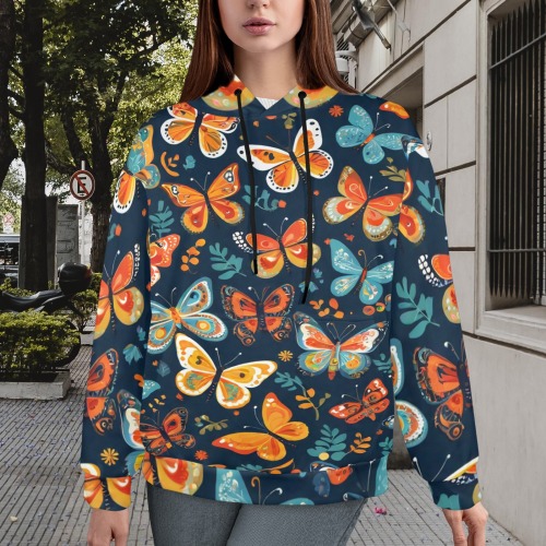 Bohemian Butterflies 2 Women's All Over Print Hoodie (Model H61)