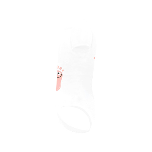 Happy Cartoon Pink Human Foot Prints Baby Powder Organic Short Sleeve One Piece (Model T28)