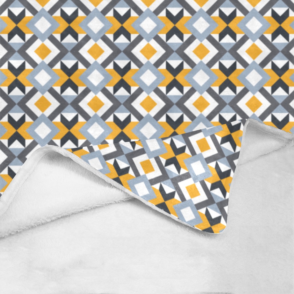 Retro Angles Abstract Geometric Pattern Ultra-Soft Micro Fleece Blanket 43''x56''