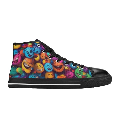 Emojis Men’s Classic High Top Canvas Shoes (Model 017)