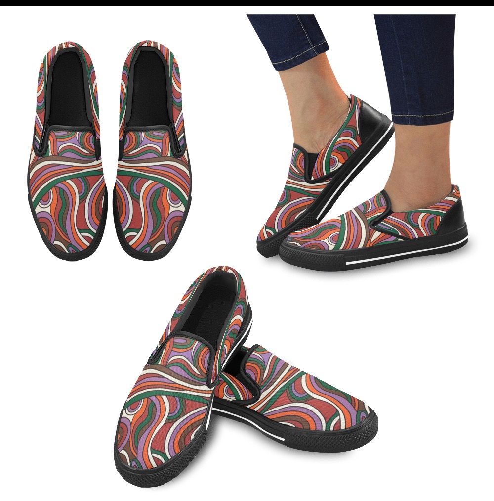 Vulnerable Black Women's Slip-on Canvas Shoes (Model 019)