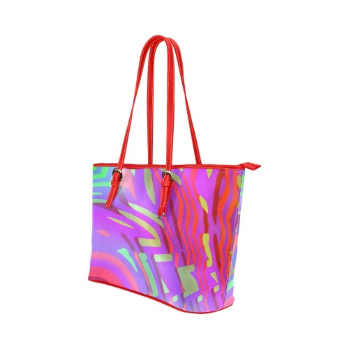 Colorful Tribal Pattern Leather Tote Bag/Small (Model 1651)