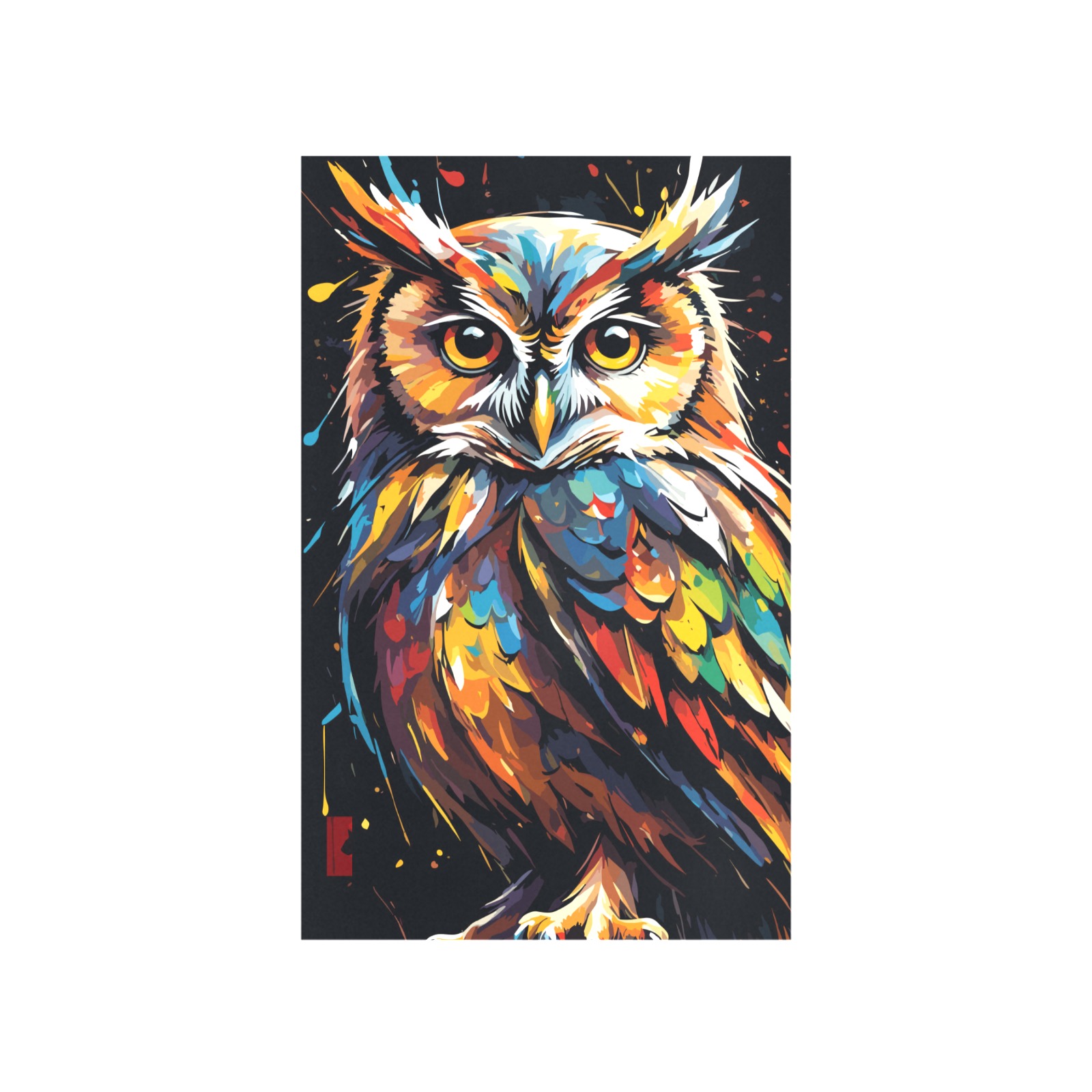 Awesome owl bird. Classy colorful fantasy art Art Print 19‘’x28‘’