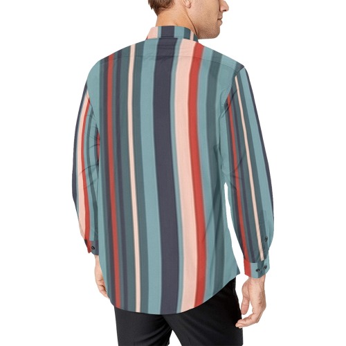 Stripes Men's All Over Print Casual Dress Shirt (Model T61)