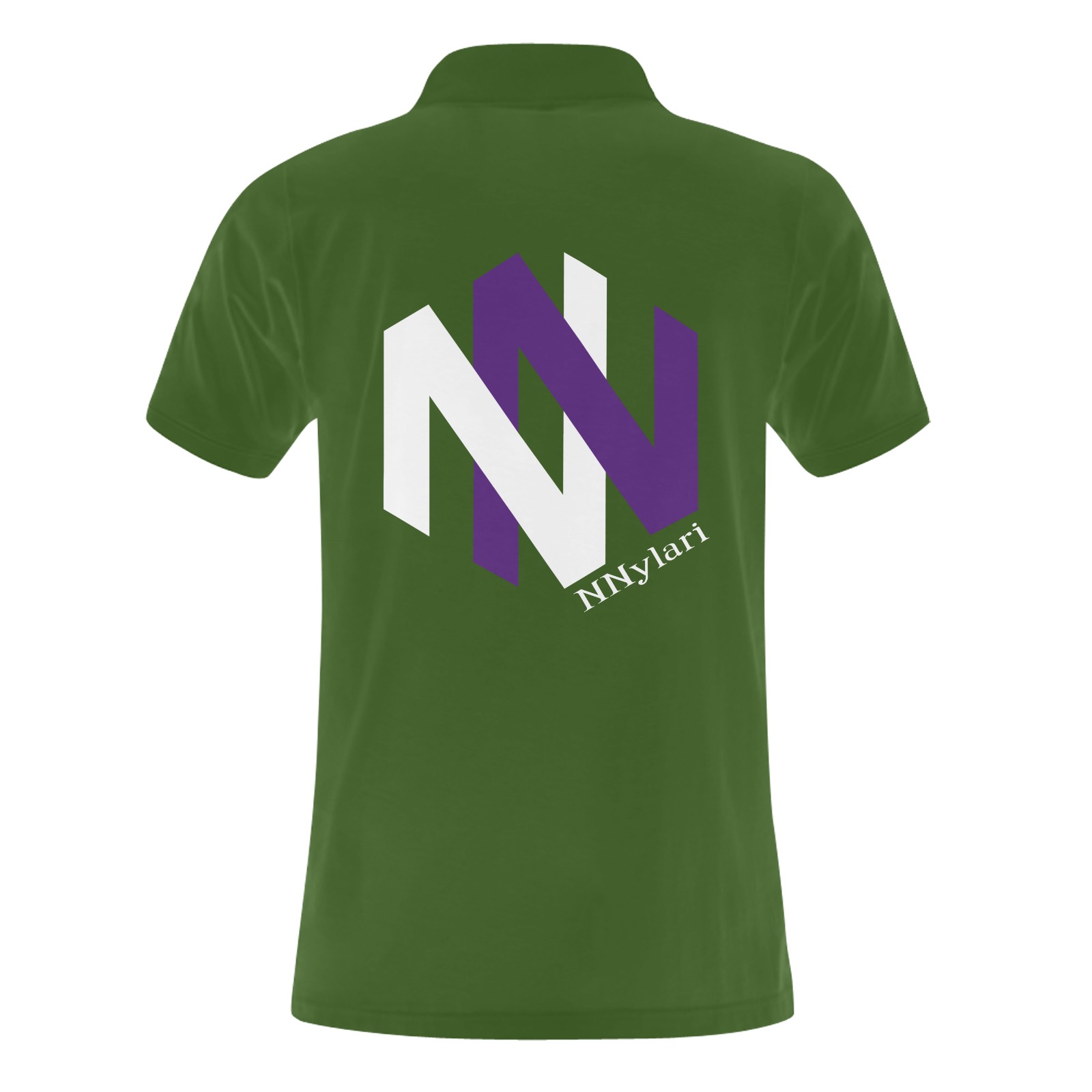 NNylari Polo Men Green (white text) Men's Polo Shirt (Model T24)