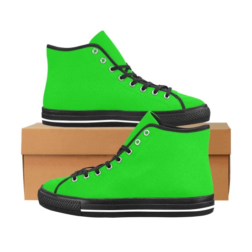 Merry Christmas Green Solid Color Vancouver H Men's Canvas Shoes (1013-1)