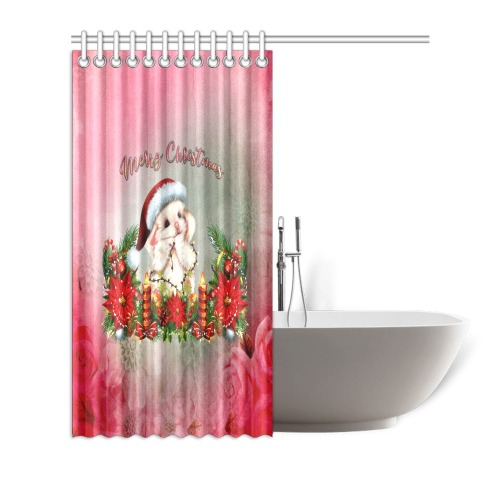 Merry christmas, cute animal Shower Curtain 66"x72"