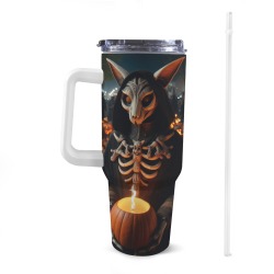 halloween_efChannel27 40oz Tumbler with White Handle