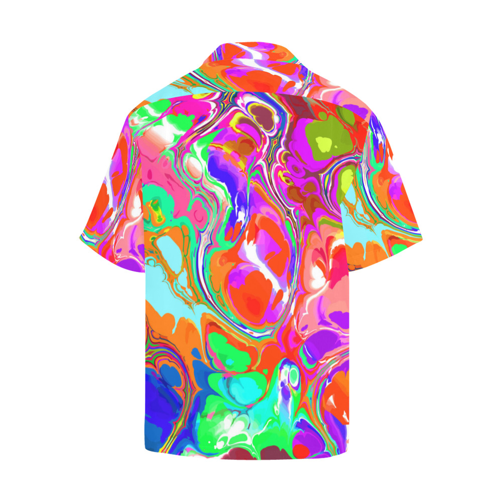 Psychedelic Abstract Marble Artistic Dynamic Paint Art Hawaiian Shirt (Model T58)