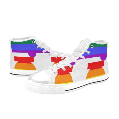 Rainbow bell-1 Men’s Classic High Top Canvas Shoes (Model 017)