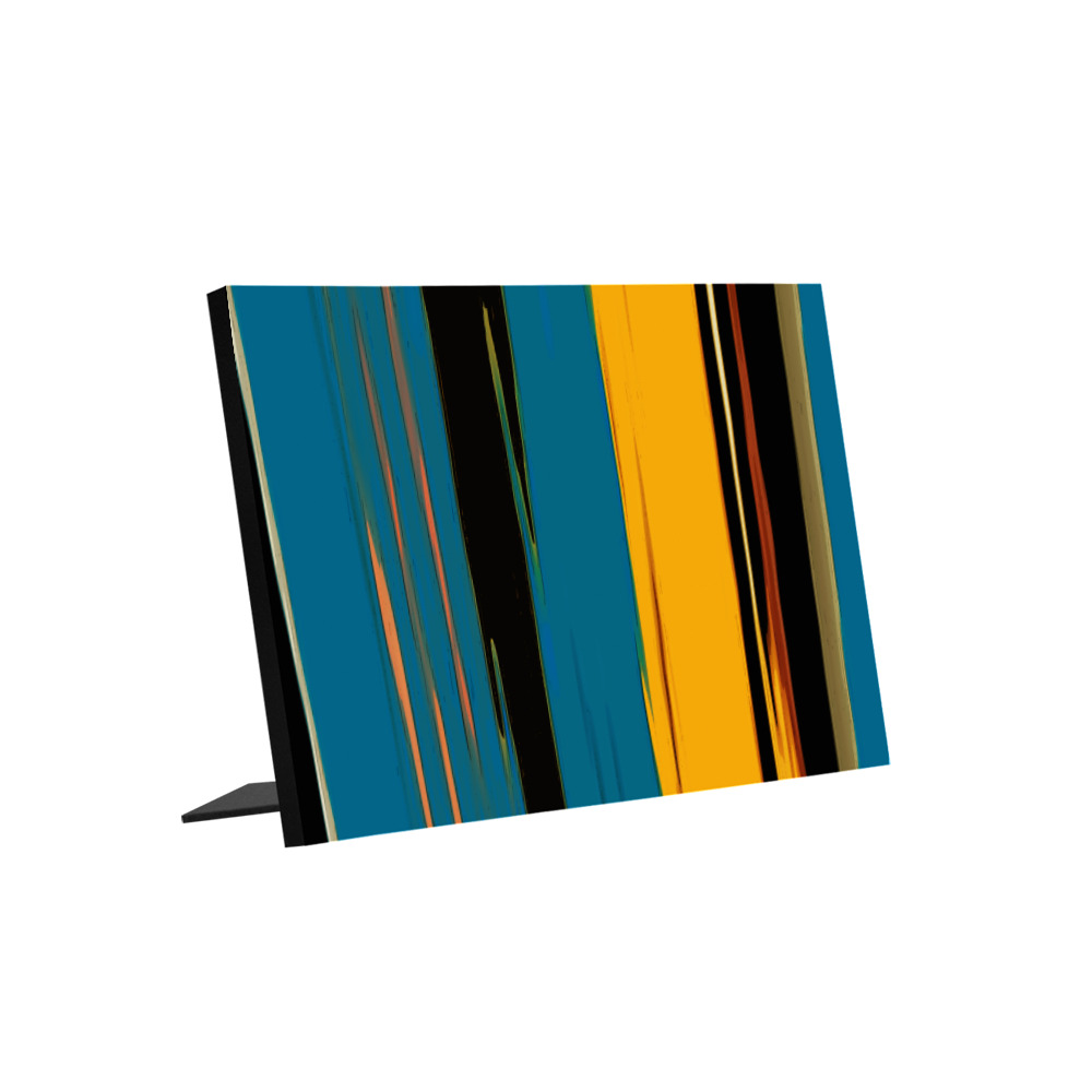 Black Turquoise And Orange Go! Abstract Art Photo Panel for Tabletop Display 8"x6"