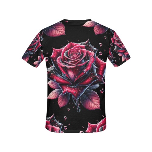 Red Black Rose - All Over Print T-Shirt for Women (USA Size) (Model T40)