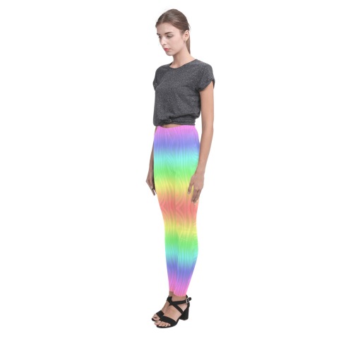 Groovy Pastel Rainbows Cassandra Women's Leggings (Model L01)
