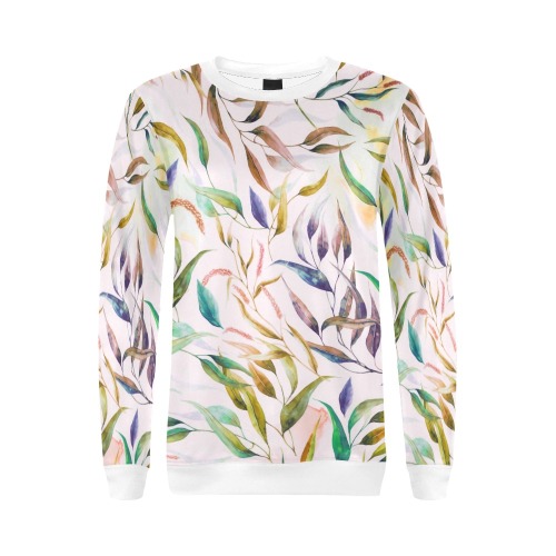 Painting colorful leaves 78 All Over Print Crewneck Sweatshirt for Women (Model H18)