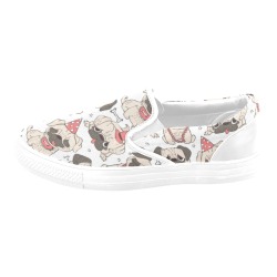 Fancy Pugs Women's Unusual Slip-on Canvas Shoes (Model 019)