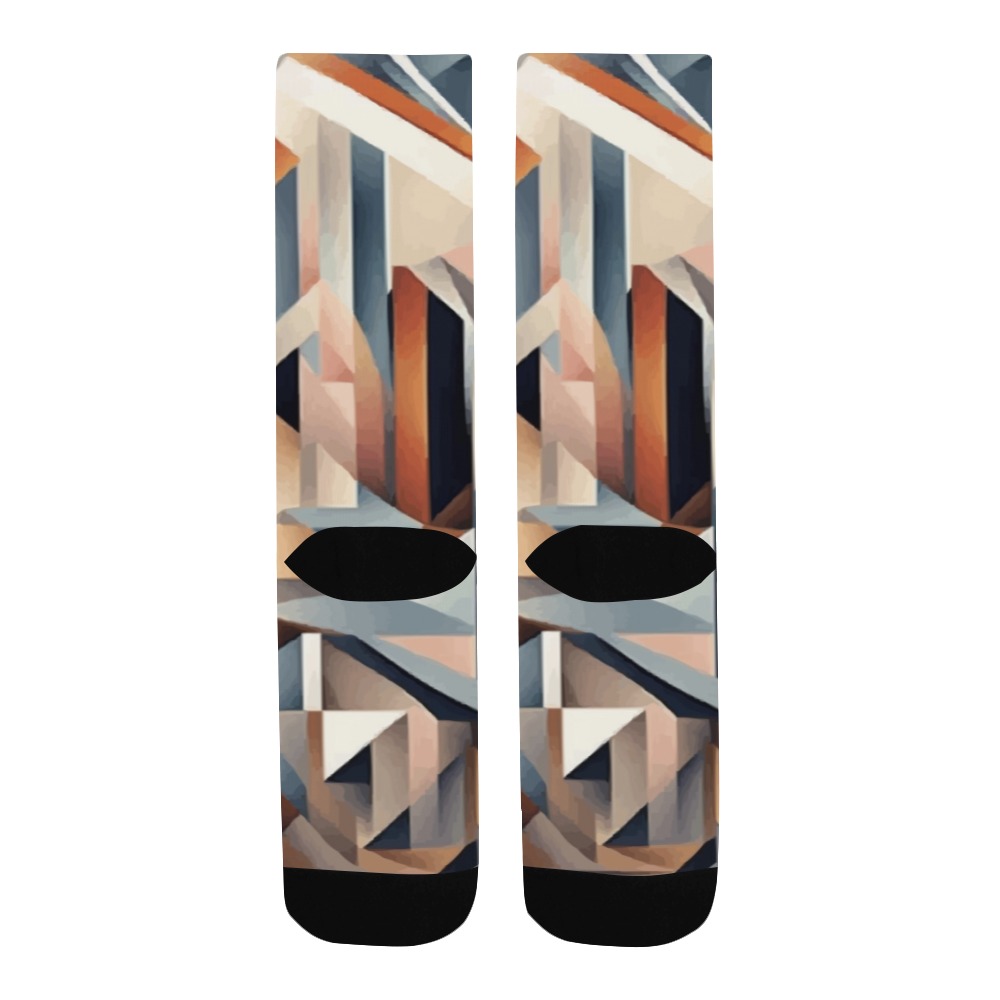 Irregular pattern of geometric shapes abstract art Men's Custom Socks