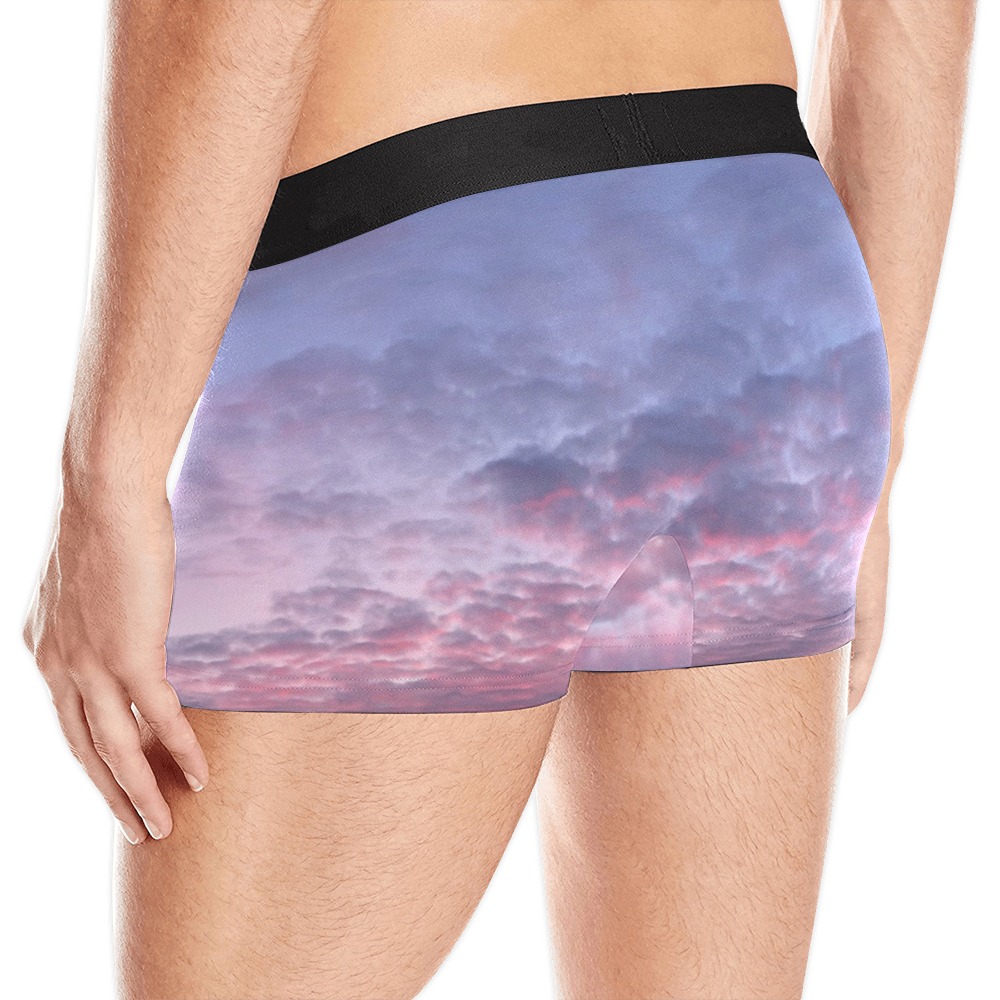 Morning Purple Sunrise Collection Men's Boxer Briefs with Merged Design (Model  L10)