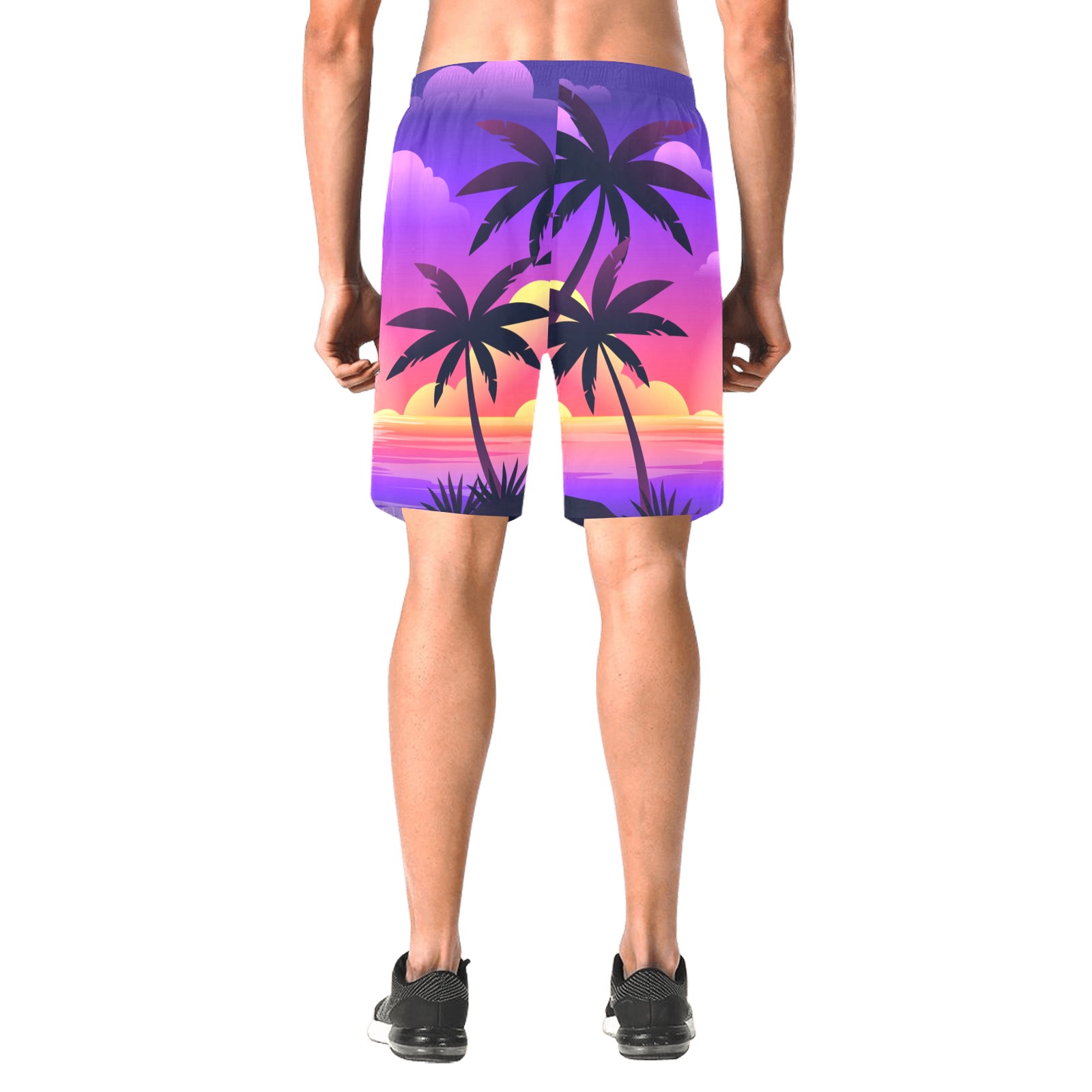 tropical sunset collectable fly Men's All Over Print Elastic Beach Shorts (Model L20)