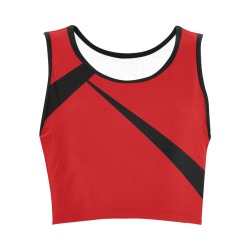 Sexy Red and Black Women's Crop Top (Model T42)