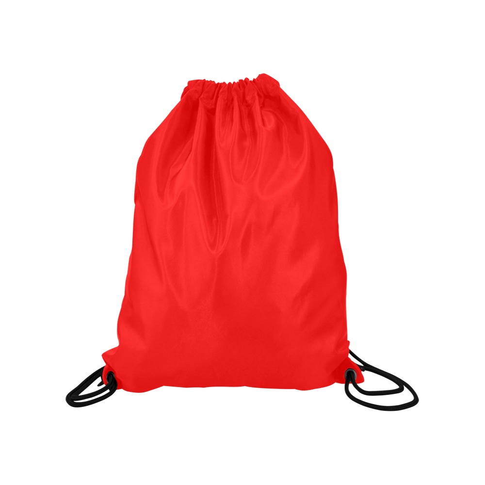 Merry Christmas Red Solid Color Medium Drawstring Bag Model 1604 (Twin Sides) 13.8"(W) * 18.1"(H)