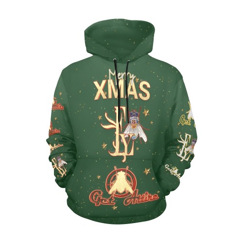 MERRY Xmas Collectable Fly All Over Print Hoodie for Women (USA Size) (Model H13)