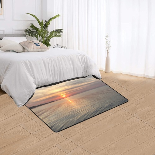 Early Sunset Collection Area Rug with Black Binding 5'x3'3''