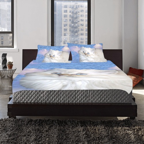 Cat and Water 3-Piece Bedding Set