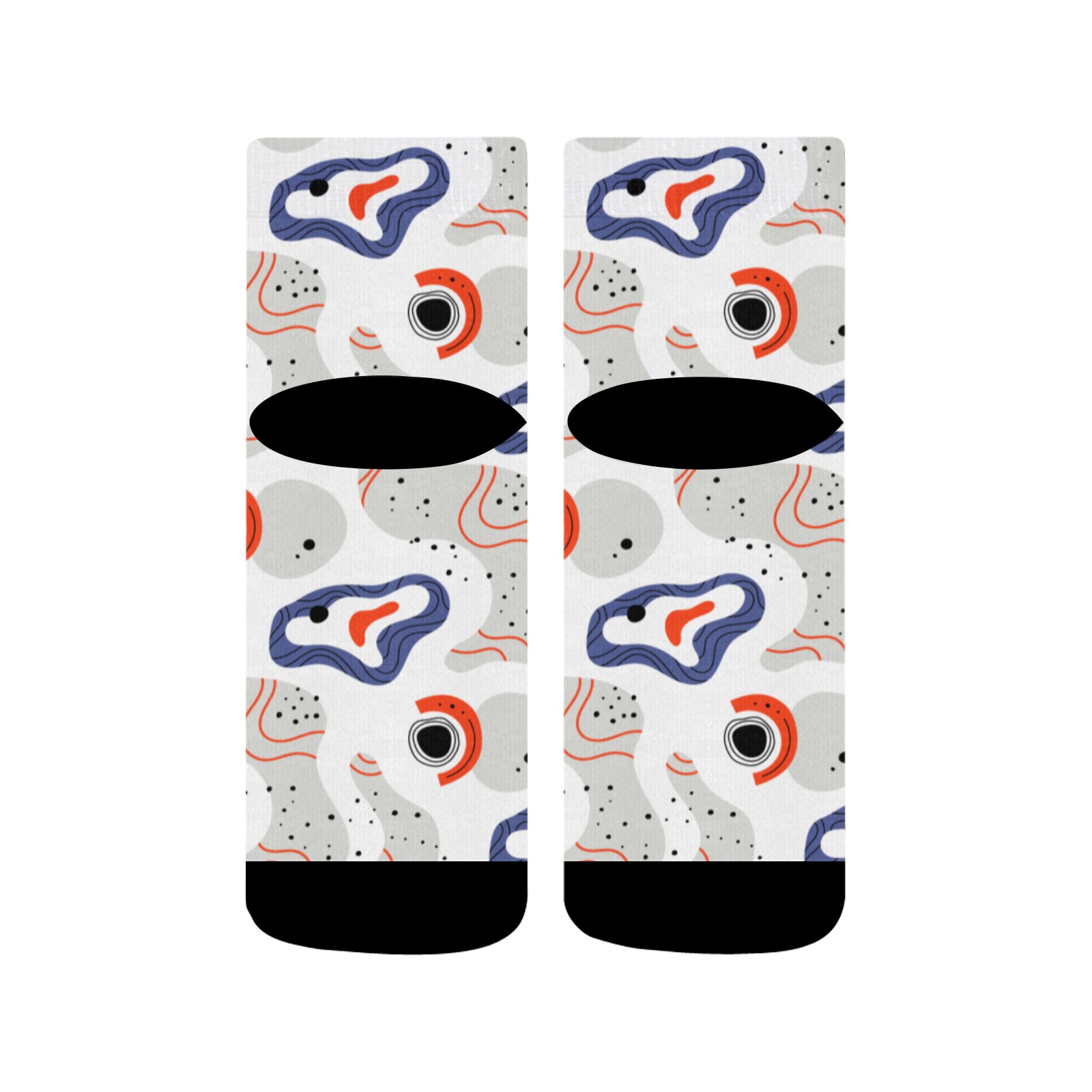 Elegant Abstract Mid Century Pattern Quarter Socks