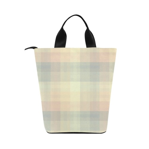 Candy Sweet Pastel Pattern Checkers Nylon Lunch Tote Bag (Model 1670)