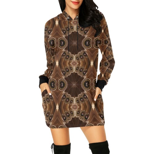 Butterfly Eyes All Over Print Hoodie Mini Dress (Model H27)