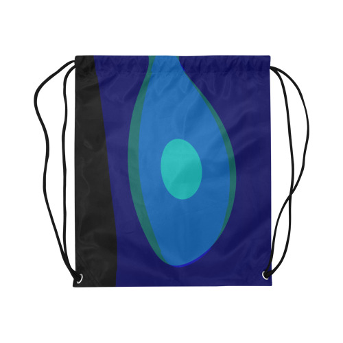 Dimensional Blue Abstract 915 Large Drawstring Bag Model 1604 (Twin Sides)  16.5"(W) * 19.3"(H)