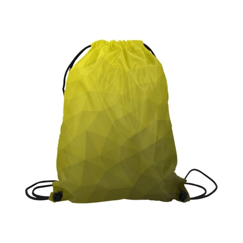 Yellow gradient geometric mesh pattern Large Drawstring Bag Model 1604 (Twin Sides)  16.5"(W) * 19.3"(H)