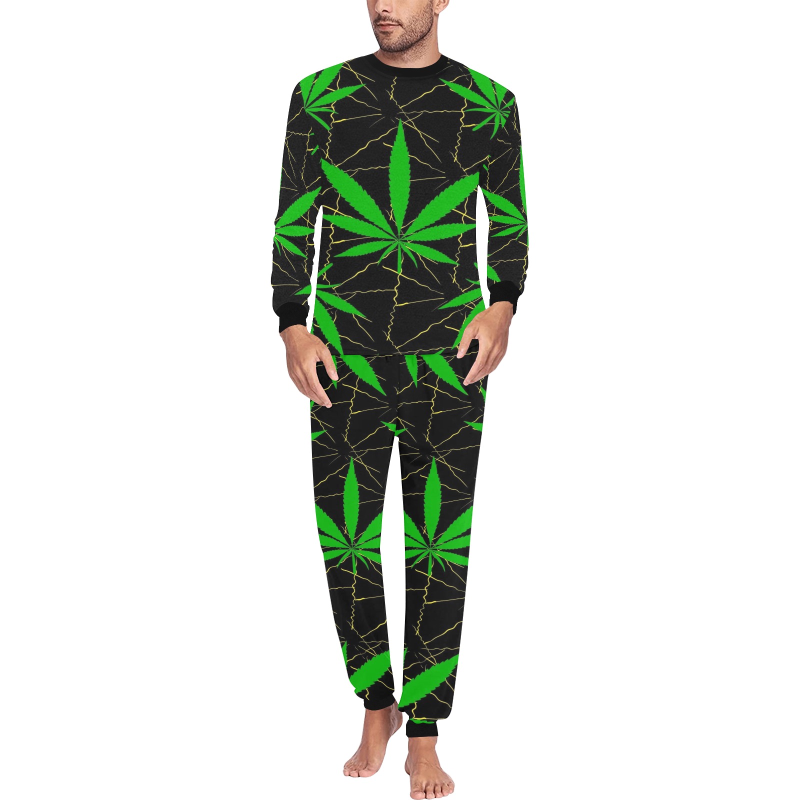 Cannabis Men's All Over Print Pajama Set