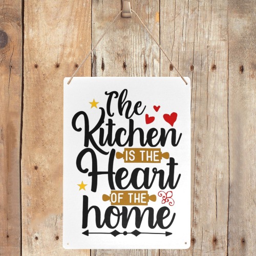 Kitchen Is The Heart Of The Home Metal Tin Sign 12"x16"