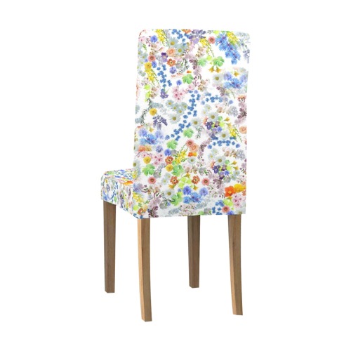 floral design -blue Chair Cover (Pack of 4)