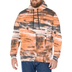 Gold and Black Grunge Men's Long Sleeve Fleece Hoodie (Model H55)