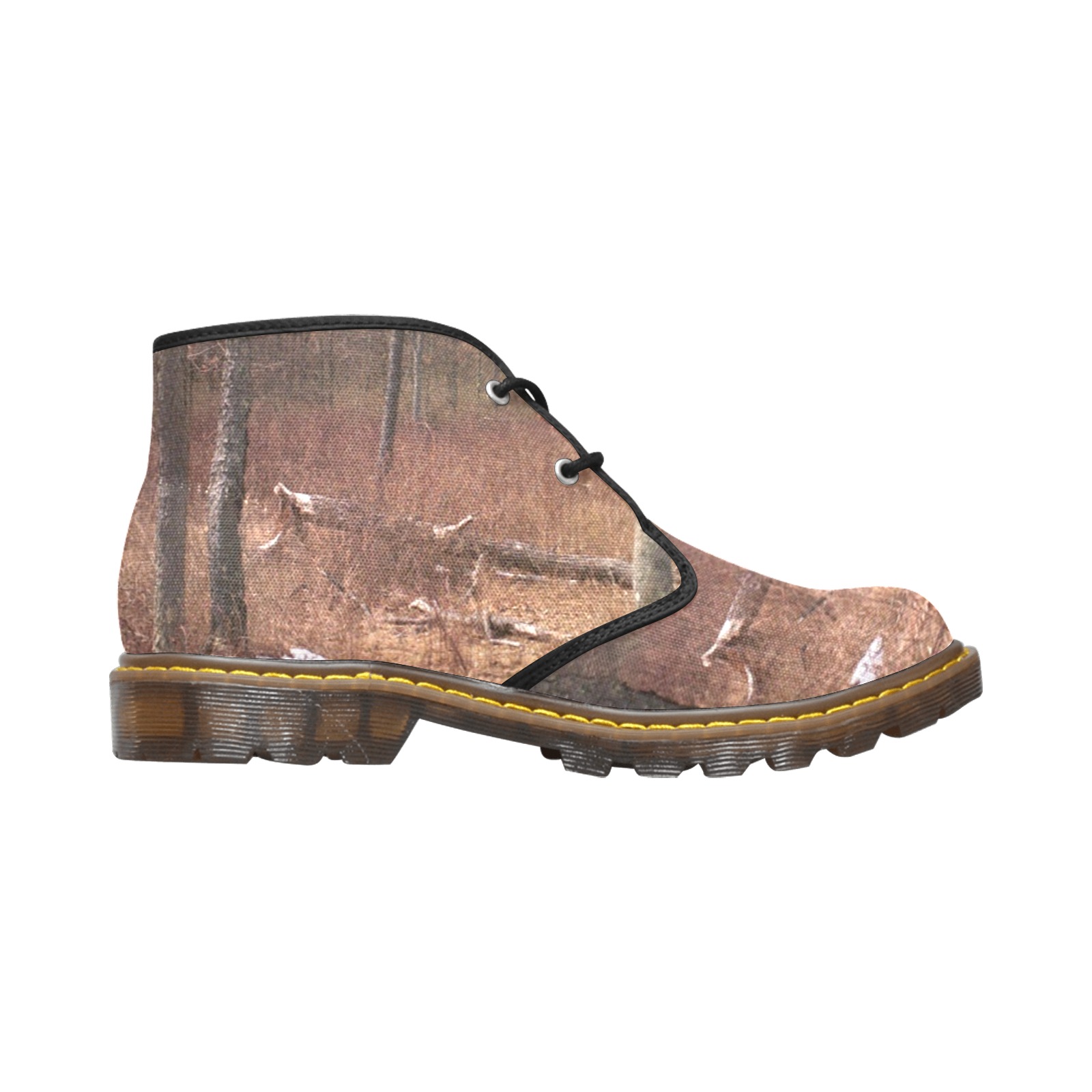 Falling tree in the woods Men's Canvas Chukka Boots (Model 2402-1)