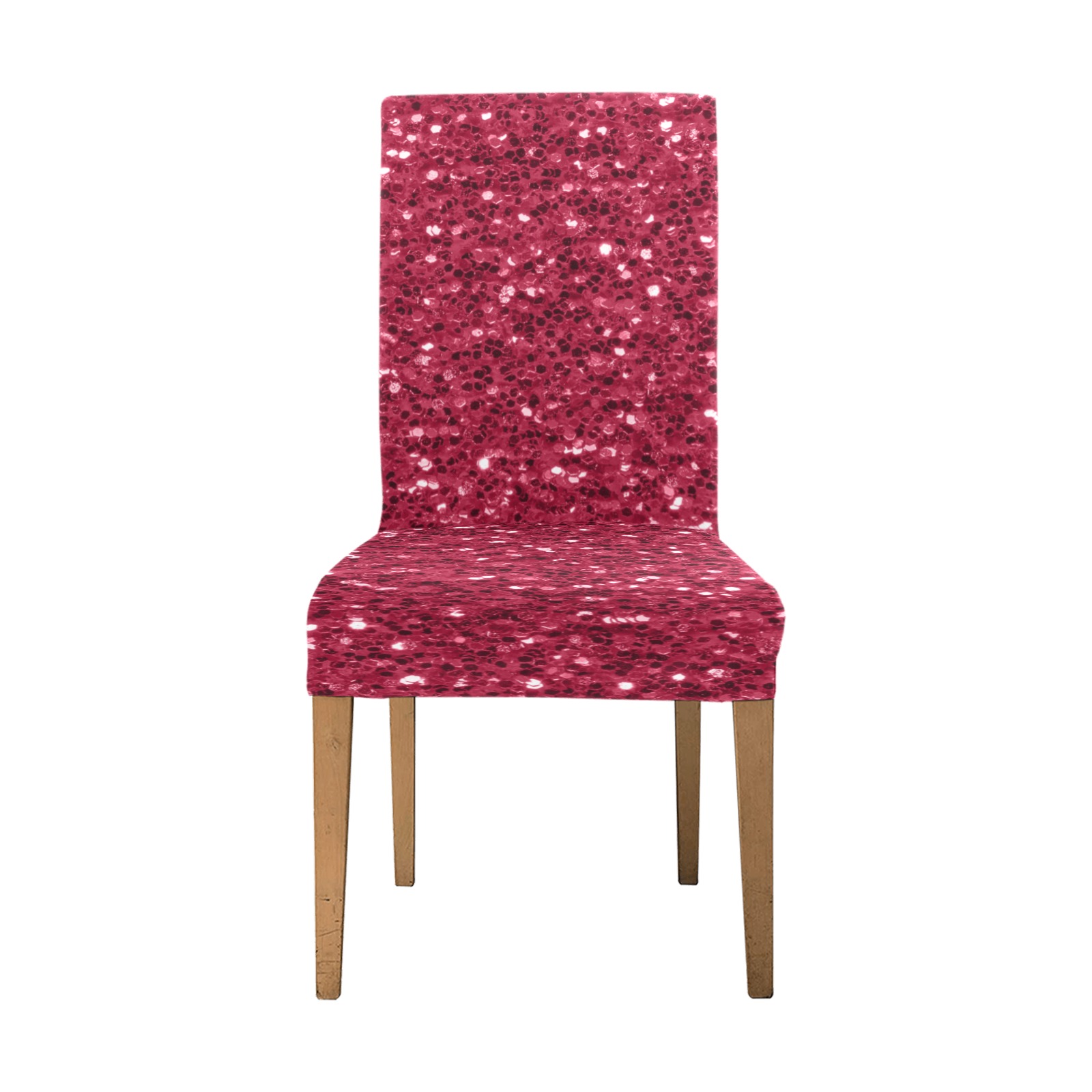 Magenta dark pink red faux sparkles glitter Chair Cover (Pack of 6)