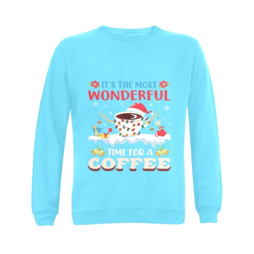 It's The Most Wonderful Time For Coffee (LB) Gildan Crewneck Sweatshirt(NEW) (Model H01)