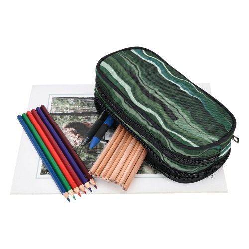 Camo brushstrokes green 3 Pencil Pouch/Large (Model 1680)