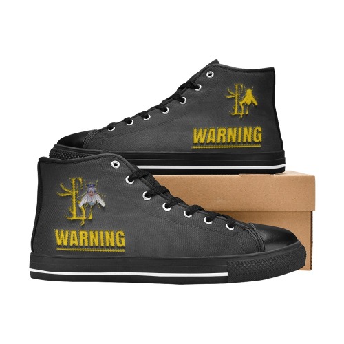 Warning Collectable Fly Women's Classic High Top Canvas Shoes (Model 017)