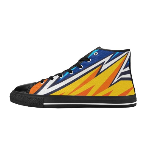 Geometric Abstract High Tops- Kids High Top Canvas Shoes for Kid (Model 017)